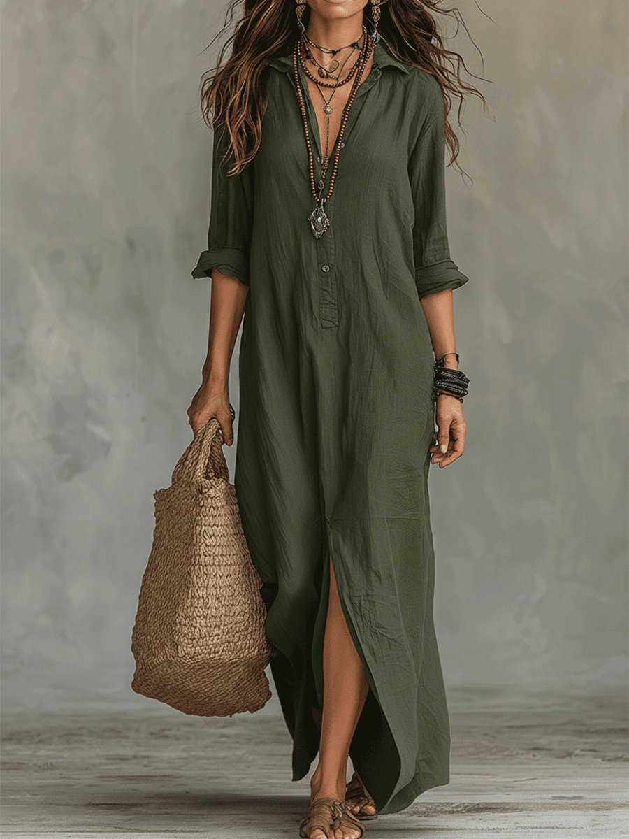 Women's Maxi Dresses — Timeless Button Maxi Dress