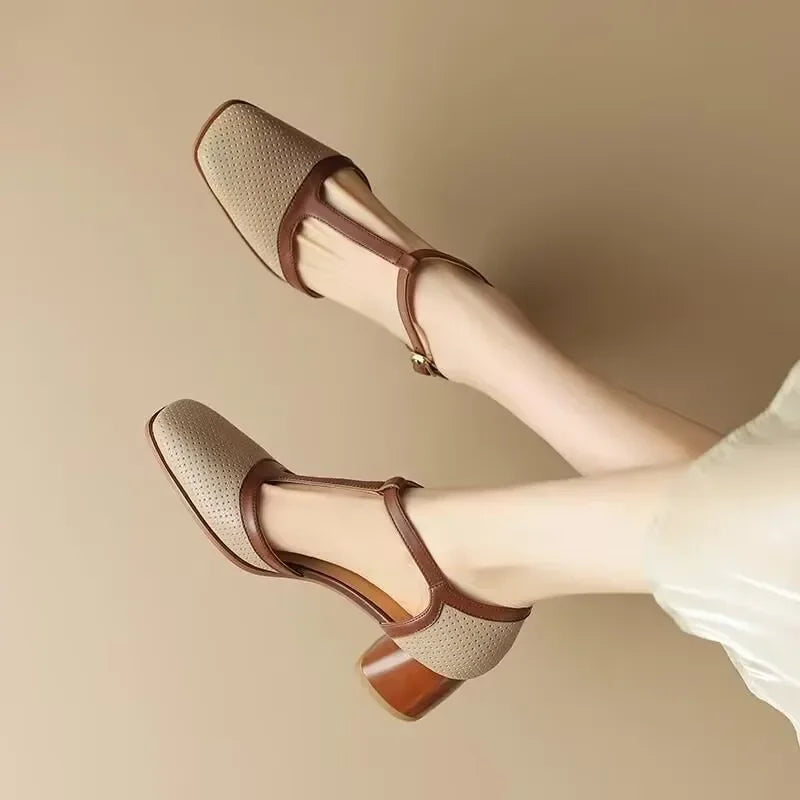Catarina Orthopedic Mid Heel Shoes — Off White / 2.5